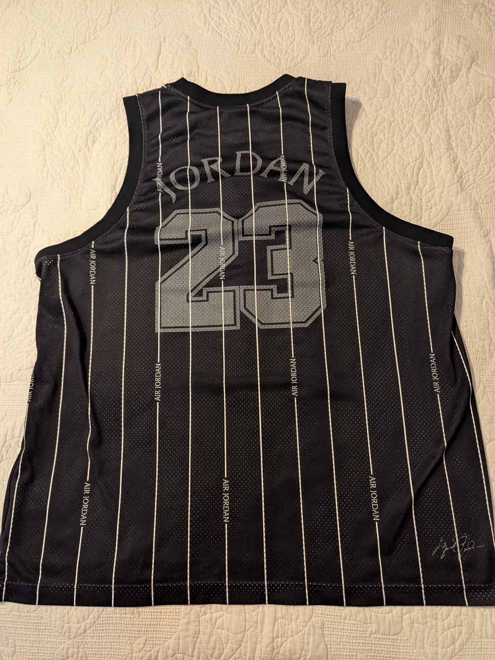 Jordan Essentials All-Over Print Basketball Jersey Black & Gray Small
